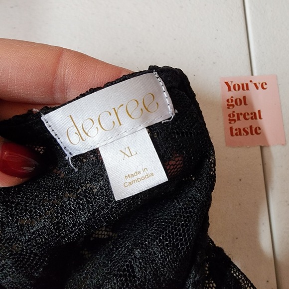 Decree Whimsigoth Black Lace Top Dark Romance Size XL Fairy Gothic Sheer Dainty - Picture 5 of 8